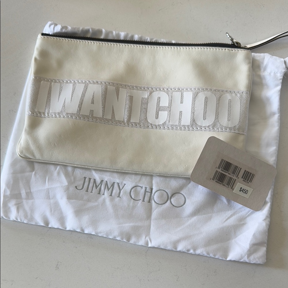 Jimmy Choo Cream Clutch Bag